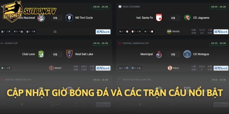 Cập nhật giờ bóng đá và các trận cầu nổi bật